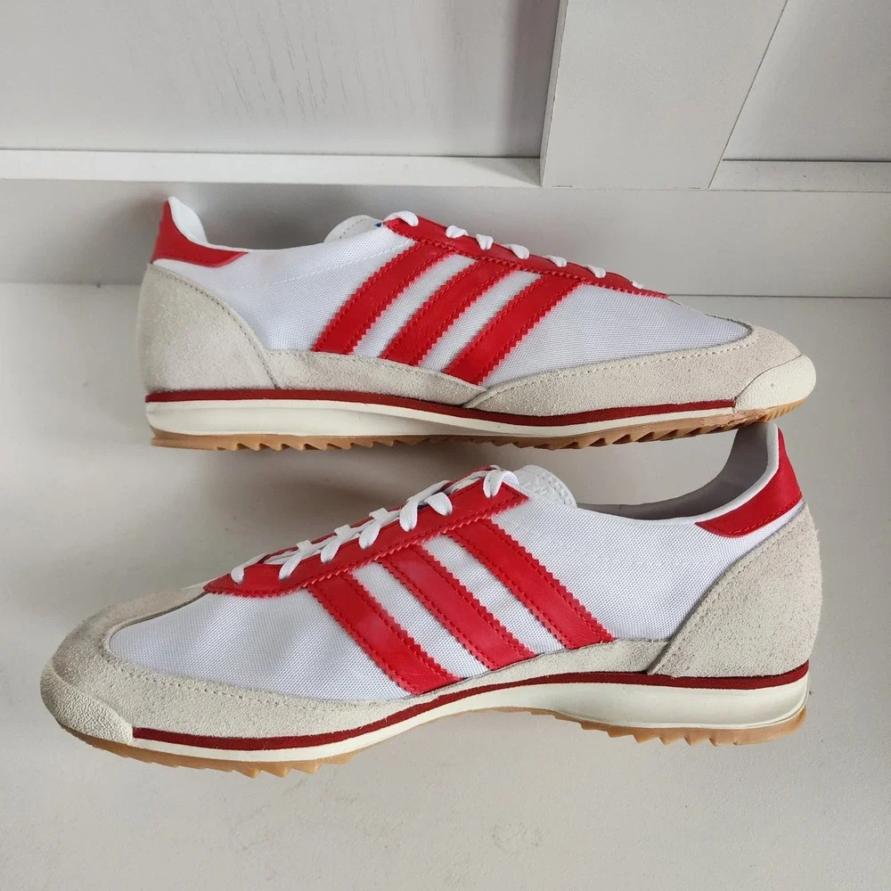 Adidas SL 72 75th Anniversary Cloud White Better Scarlet Red Women's Sz 8 JP5277
